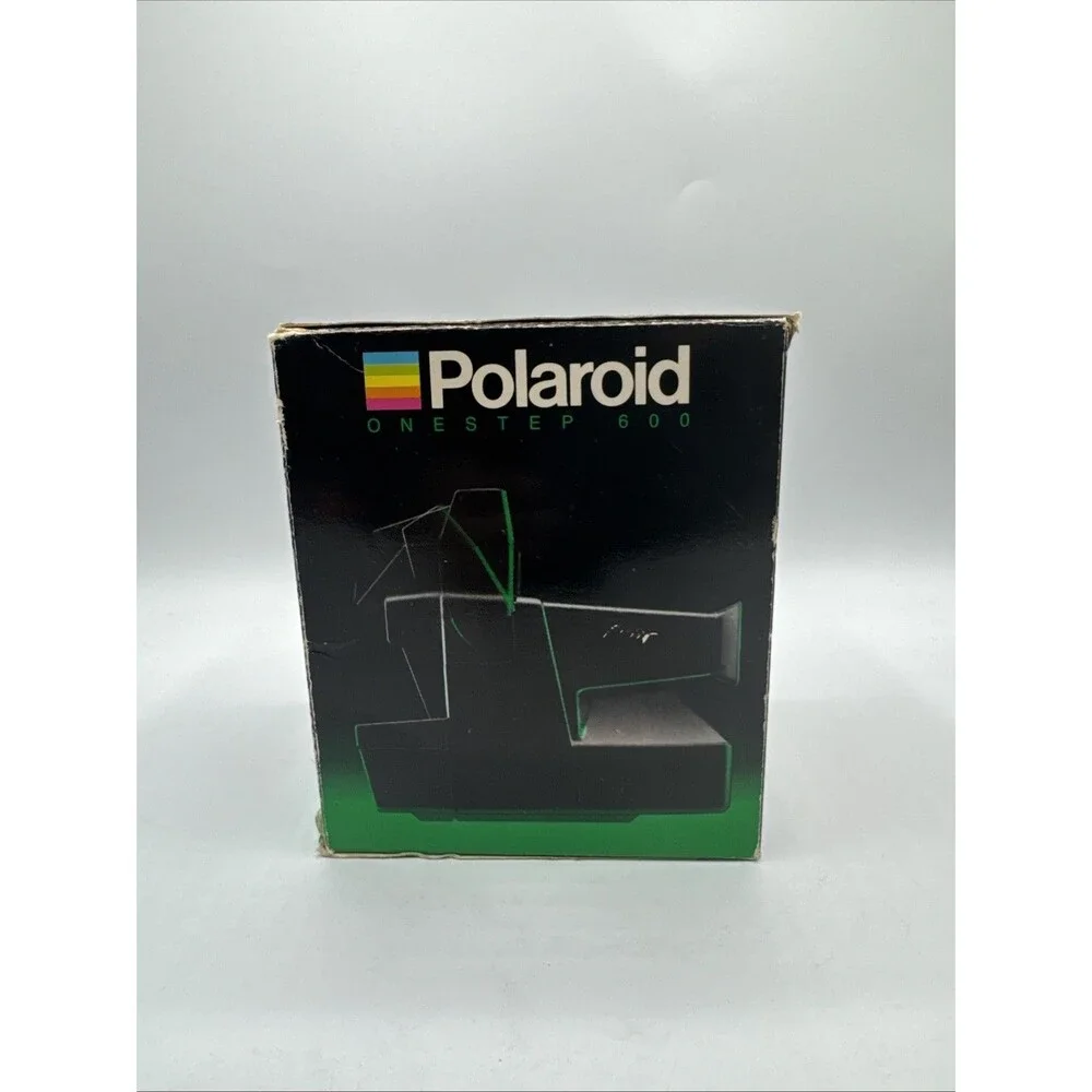 Vintage Original Polaroid OneStep 600 Instant Film Camera Black w/ Strap